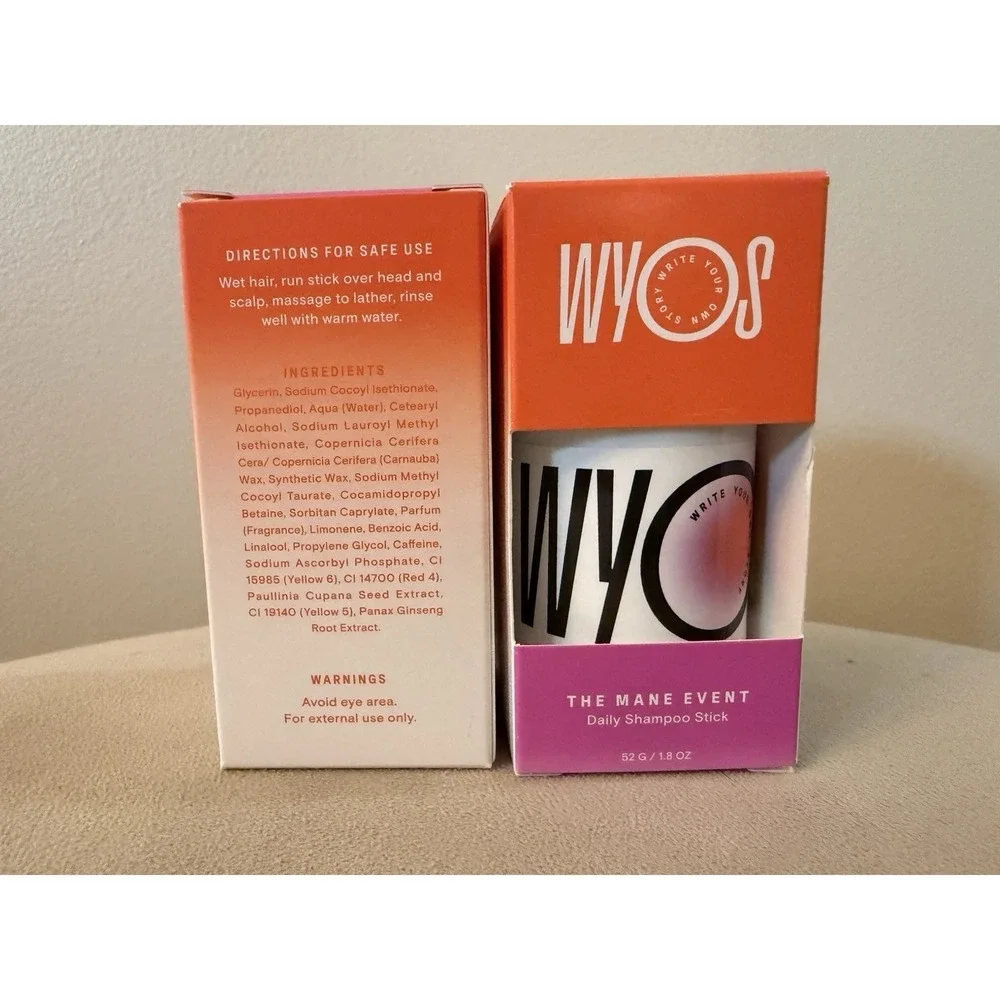 WYOS The Mane Event Daily Shampoo Stick‎ 2-Pack Clean, Cruelty Free, Vegan, TSA